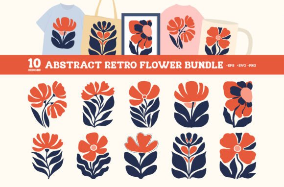 Abstract Retro Flower Clipart SVG Bundle Review