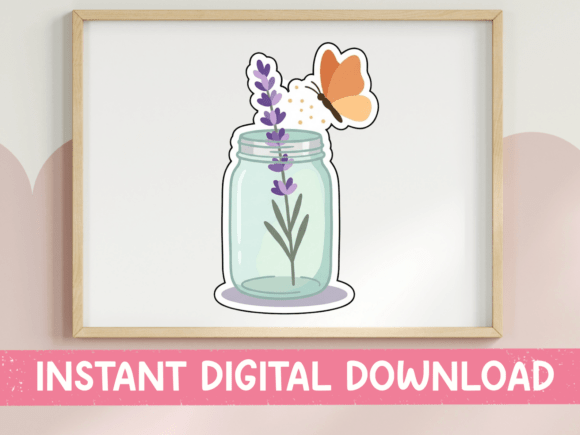 Lavender Mason Jar Butterfly Sticker: A Designer’s Review