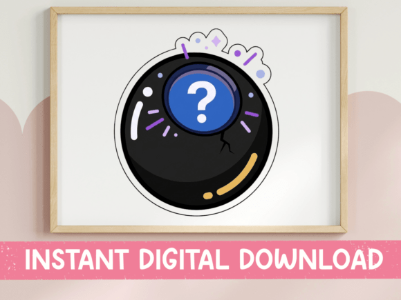 Magic 8 Ball Kawaii Sticker Design Review