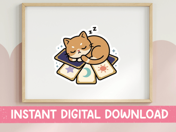 Review: Cat Sleeping on Tarot Cards Sticker for Embroidery