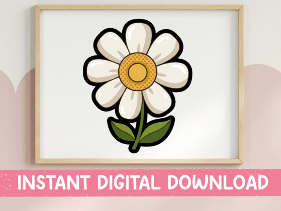 Review: Simple White Daisy Flower Sticker Design