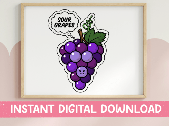 Review: Sour Grapes Grumpy Grape Sticker Design