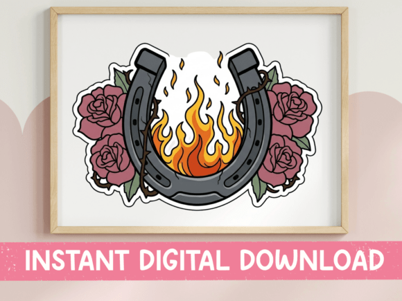 Reviewing the Flaming Horseshoe Roses Sticker Design
