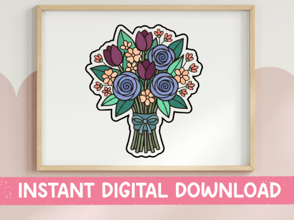 Reviewing the Floral Bouquet Tulips Roses Sticker Design