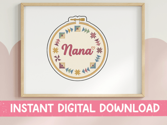 Reviewing the Nana Embroidery Hoop Sticker Design