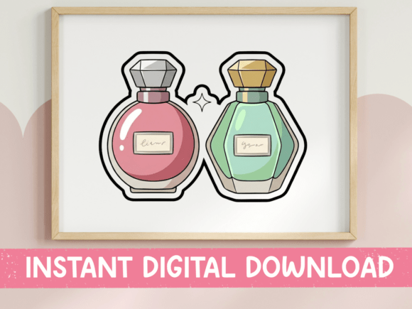 Reviewing the Twin Perfume Bottles Beauty Sticker Design