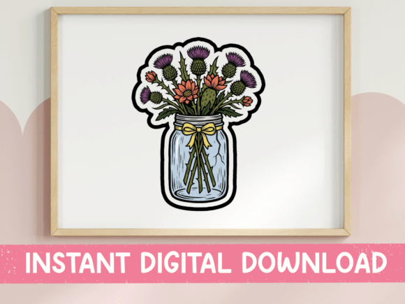 Reviewing the Wildflower Mason Jar Bouquet Sticker Design